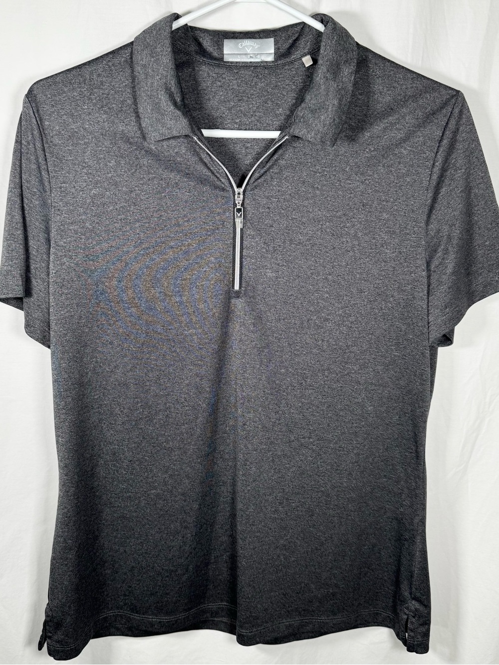 Callaway Women's Heather Charcoal Golf Quarter-Zip Polo Shirt, Y2K Preppy School